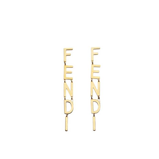 FENDI SIGNATURE EARRINGS GOLD-COLORED EARRINGS 8AH031B08F1CHL